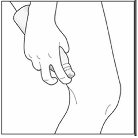 Hold the can at least 1.5 inches from the affected area - Illustration