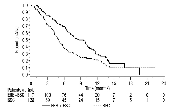 Kaplan-Meier Curves for Overall Survival in Patients with K-Ras Wild-type Metastatic Colorectal Cancer
in Study CA225-025 - Illustration