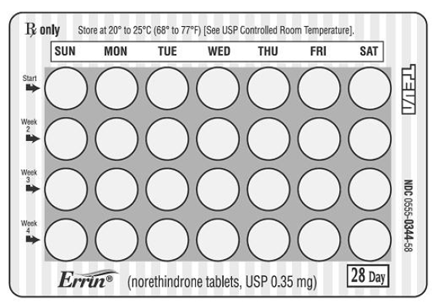 Errin® Tablets Blister Card - Illustration