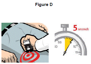 press firmly, and hold in place for 5 seconds - Illustration