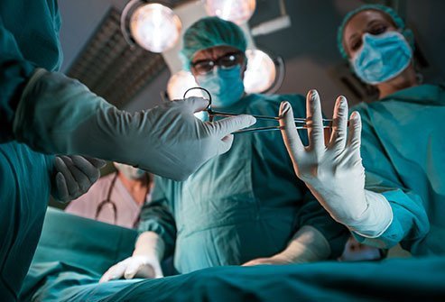 An exploratory laparotomy involves opening the abdominal cavity to see the extent of damage inside, remove any leaking gastric contents and fix injuries. This is often done in trauma emergencies, but also for some bowel cancers, depending on their progression.