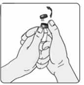 Remove the EXTAVIA vial from the well and take the cap off the vial - Illustration