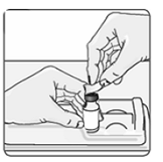 Use an alcohol wipe to clean the top of the vial - Illustration