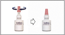 Place the pink cap back onto the EYSUVIS bottle and
tighten by turning clockwise - Illustration