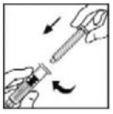 Grasp the plunger rod as shown in the picture below - Illustration