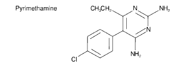 Pyrimethamine Structural Formula Illustration