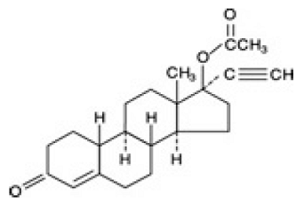 Norethindrone Acetate - Structural Formula  Illustration