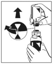 Turn the blue sWFI bottle connector - Illustration