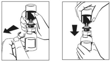 Remove the distance ring  and press the sWFI
bottle down  - Illustration