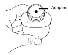 Make sure the adapter is on the bottle. - Illustration