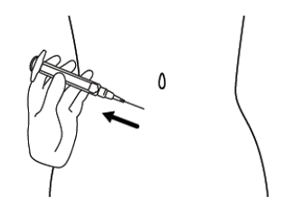 Release the skin fold and gently pull the
needle out - Illustration