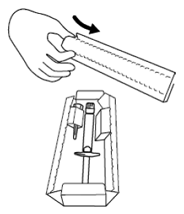 Remove the prefilled syringe and needle from
the carton - Illustration