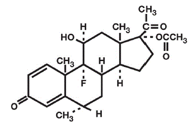 FLAREX® (fluorometholone acetate ophthalmic suspension) Structural Formula Illustration