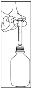 Push the syringe tip firmly into the opening -  Illustration