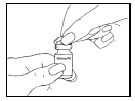 Remove the flip-cap off of the vial - Illustration