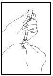 Draw the volume of Follistim®AQ into the syringe - Illustration