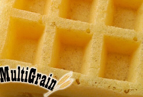 A close up of multigrain waffle.