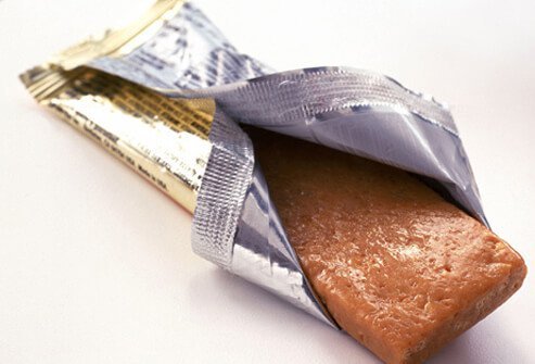 A photo of an unwrapped energy bar.