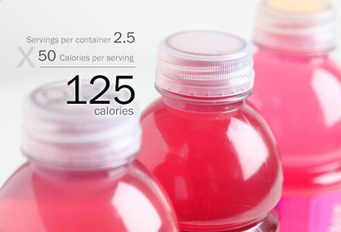 A photo of bottles of Vitamin Water.