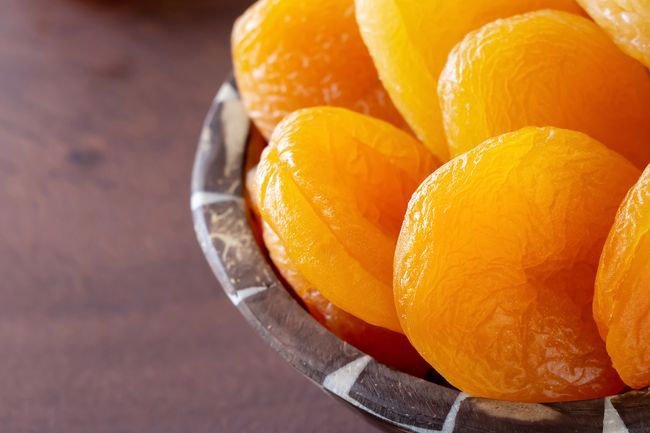 Dried apricots are high in potassium and antioxidants.