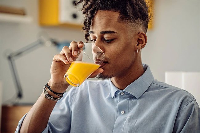 Store bought orange juice is fortified with vitamin D.