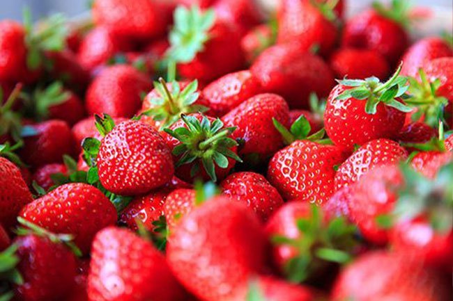 Strawberries are rich in antioxidants and water.