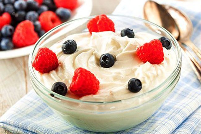 Yogurt provides protein, electrolytes, and water.