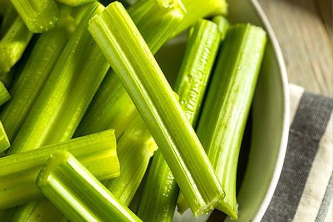 Celery is high in fiber and water so it helps your digestion.
