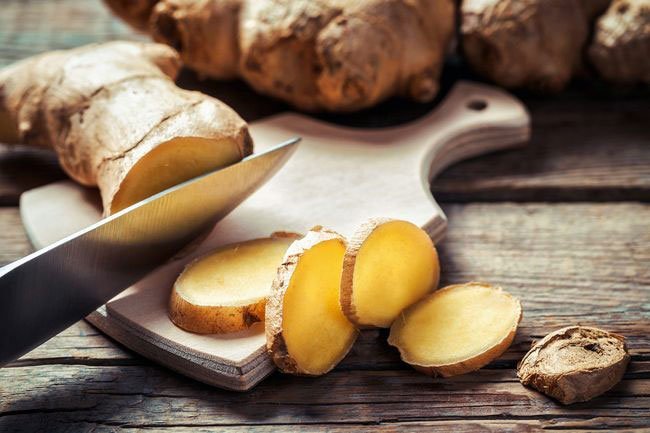 Ginger aids digestion and helps your stomach empty faster, which prevents bloating.