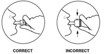 Position the mouthpiece correctly - illustration