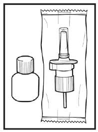 Fortical Nasal Spray and 1 screw-on pump - Illustration