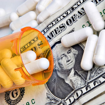 Medication on top of money.
