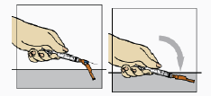 Push the needle into the rubber stopper of the sterile
water vial - Illustration