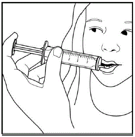 Squirt the medicine into your mouth - Illustration