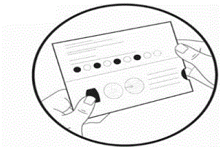 Press and hold down the purple tab with your
thumb on the left side of the carton - Illustration