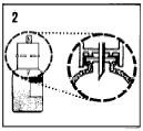 Press down firmly so that the transfer device fits snugly against the diluent bottle - Illustration