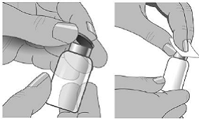 Remove the protective cap and sanitize the stopper - Illustration