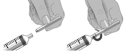 Using aseptic technique, attach each needle to the syringe tip - Illustration