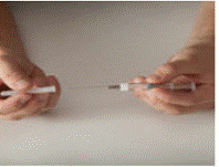 Hold the GATTEX vial between your thumb and index - Illustration
