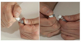 Hold the Diluent syringe by the barrel - Illustration
