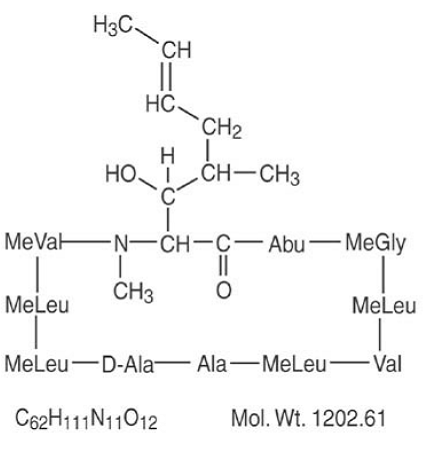 GENGRAF® Capsules (cyclosporine) Structural Formula Illustration