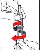 If you are using the Needle Guard, remove the Needle Guard and then carefully replace the outer needle cover on the needle. Save the
Needle Guard for future use - Illustration