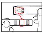 Hold the GENOTROPIN MINIQUICK with the needle pointing up - Illustration