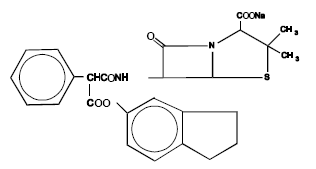 GEOCILLIN® (carbenicillin indanyl sodium) Structural Formula Illustration