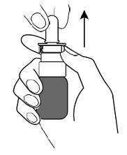 Remove the cap from the spray nozzle by pulling straight up - Illustration