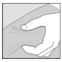 Pinch about a 2 inch fold of skin between your thumb and index finger - Illustration