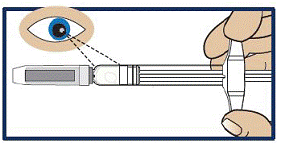 Look at the liquid medicine through the viewing window - Illustration