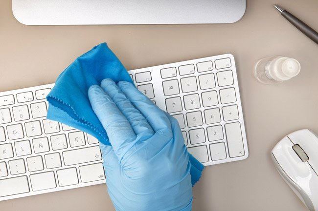Rubbing alcohol makes a good disinfectant for smartphones, keyboards, remotes and touchscreens.