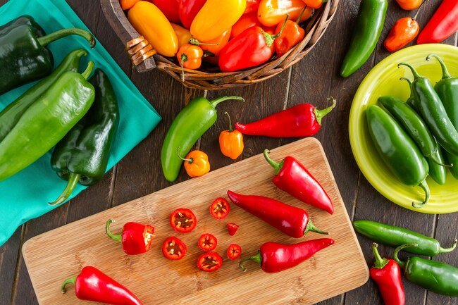 Chilis range from mild to sweet to very hot.