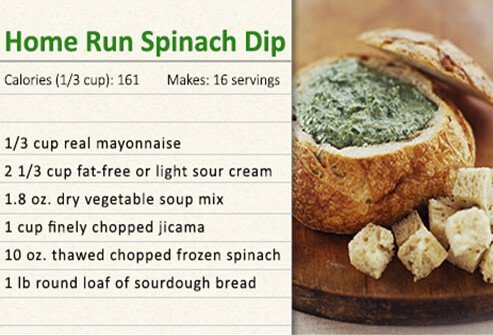 Spinach dip in a bread bowl recipe.